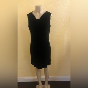 Eileen Fisher cowl neck black velvet dress size S